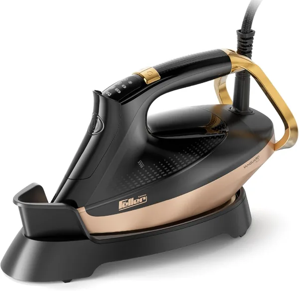 Feller Germany Vanguard Plus Steam Iron 3000W,Grab-to-Steam Technology,Prime Gold Ceramic 2x Sole Pl