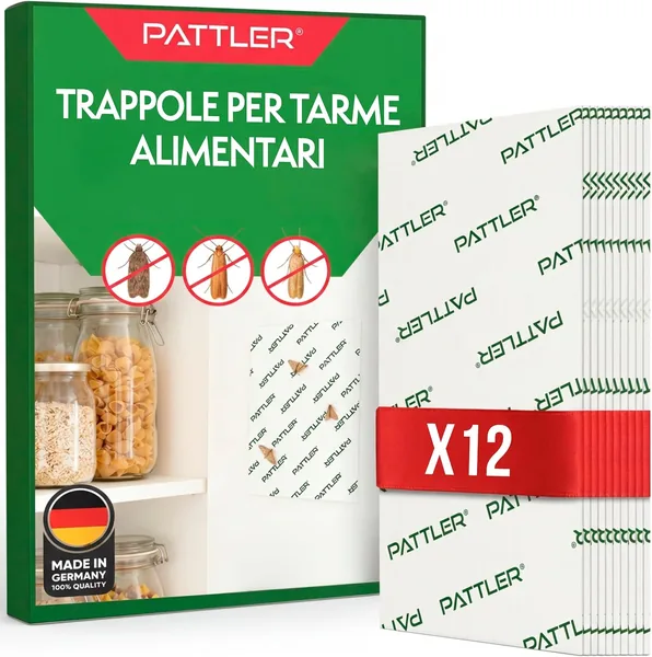 Pattler Trappole Antitarme Alimentari del Cibo - Set da 12