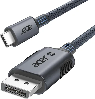 Acer USB C auf DisplayPort Kabel (8K@60Hz, 4K@240Hz), Typ-C Thunderbolt 3/4/5 auf DP 1.4 (HDR, MST, FreeSync)