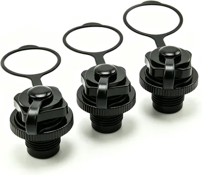 3 pièces de valve à inflation en spirale avec cap universel - Remplacement de la valve d'inflation unilatérale pour accessoires gonflables