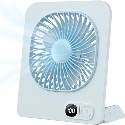 USB Desk Fan, 180°F, 3 Speeds, Silent, 4000mAh Rechargeable - Save 18%