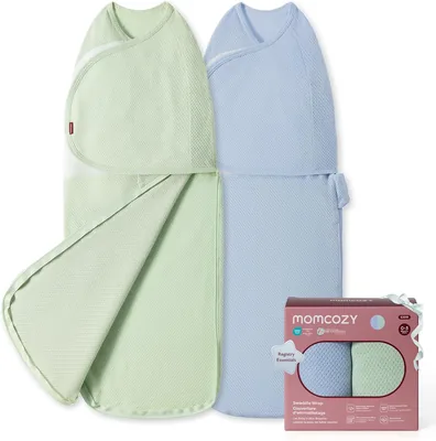 Momcozy Breathable Bebé Bolsa de Dormir con Flujo de Aire de Algodón 100%, 0-3 Meses, Reduce el Sobrecalentamiento y Refleja el Desbordamiento (Rojo)