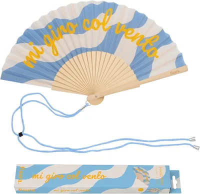 Ventilatore Originale Fisura 'Nel Vento' - Ventaglio Leggero in Legno Blu, Ideale per l'Estate