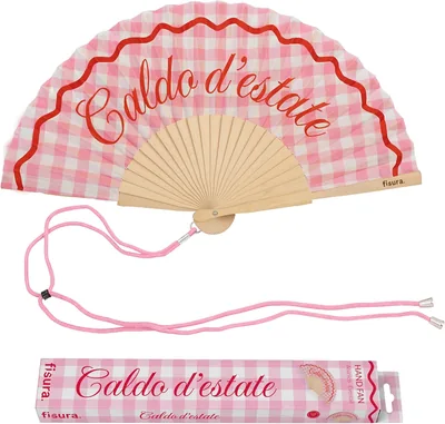 Fisura - Ventilatore da Mano Leggero a Pieghe con Motivo a Squarci Rosa, Perfetto per la Spiaggia o i Festi - Best Deal