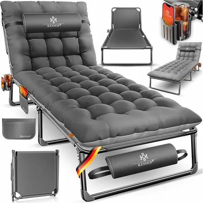 KESSER® Klappbett Camping 190 x 68 x 30 cm bis 250 kg Tragfähigkeit Aus Oxfordstoff & Stabilem Stahlrahmen, Sonnenliege Best Deal