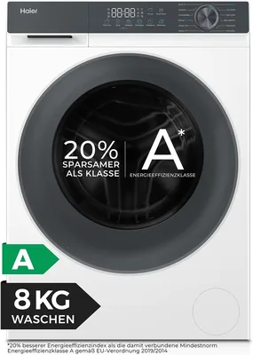 Haier Frontlader Waschmaschine 8 kg G3 Serie HW80-BP1427637T | Bis zu 20% Rabatt, 1.400 U/min, Invertermotor, Automatisch und Eco