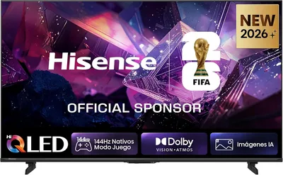 Hisense 55E7S Pro - TV Inteligente Hi-QLED de 55 Pulgadas, Modo Juego 144 Hz Nativo, Color Hi-QLED, Dolby Visión.Átmos, Inteligencia Artificial de Imágenes, Suave