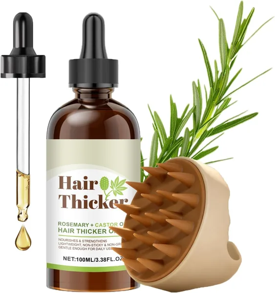 YOOJ Organic Rosemary & Castor Hair Growth Oil + Scalp Massager Set