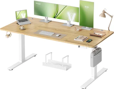 Mesa de escritorio VASAGLE eléctrica, ajustable en altura, 180 cm | LSD148YA02 con motor silencioso y puerto USB-C, 58% de descuento