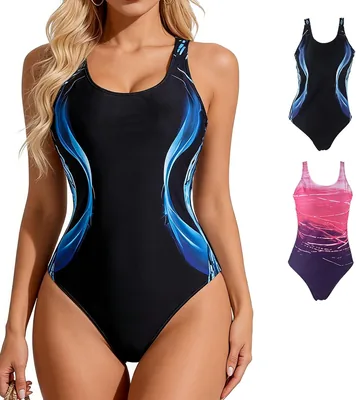 GALASALA Traje de Baño Mujer, Trajes de Baño con Colores Únicos, Traje de Baño de Una Pieza