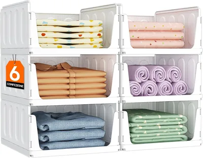Organizzatore di armadio Lifewit per interni, scatole di archiviazione impilabili per vestiti, scatole con cassetti risparmiativo spazio