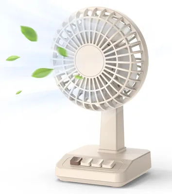 ViSSKO Retro Fan: Schreibtisch-Miniaturventilator mit 2000 mAh, 5 Einstellbare Geschwindigkeiten, USB-C Kabel, für Cafés und Bibliotheken – Best Deal