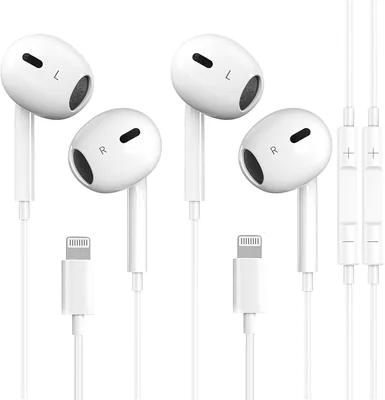 Ecouteurs Lightning Apple MFi certifiés avec câble pour iPhone 14/13/12, son stéréo haute fidélité 2 Pa
