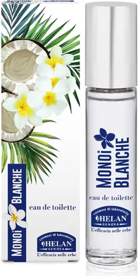 Helan Monoi Blanche - Eau de Toilette Donna, Profumo Solare, Floreale ed Esotico con Cocco, Monoi, Ylang Ylang, Tuberosa
