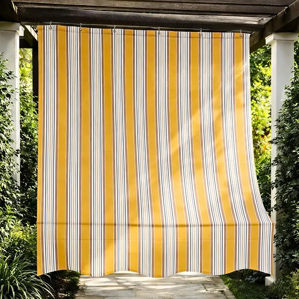 VKZ Sun Shade for Balcony 145 x 290 cm Outdoor Sun Shade with Stripes UV Protection Vertical Awning