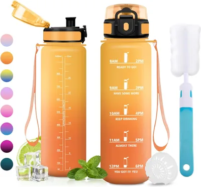 Bouteille sportive JAPORIA, 1 L, sans BPA, avec filtre, bouteilles d'eau pour l'école, le bureau, le sport, le yoga, la fitness - Meilleur Prix