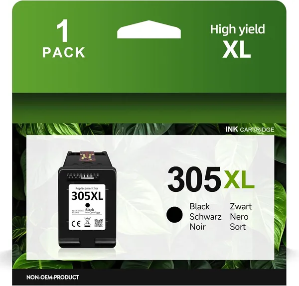 HP 305 XL Cartridges Compatible with HP 305 Printer Cartridges Original, 305 Ink Cartridge Black Replacement for HP Deskjet 2820e 2810e 2800e 4220e 4200 2710 2700 Envy 6000 6032e 6020