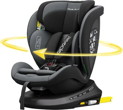 Reecle Kindersitz 360° drehbar i-Size mit ISOFIX 40-150 cm, 0-36 kg 0-12 Jahre | 5 Neigungspositionen Rebordierer Autositz