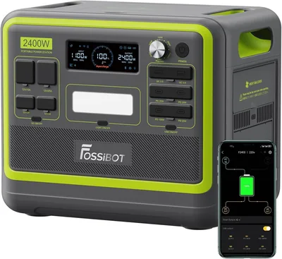 FOSSiBOT F2400 Portable Power Station 2048Wh LiFePO4, 2400W AC, Solar Generator, Best Deal