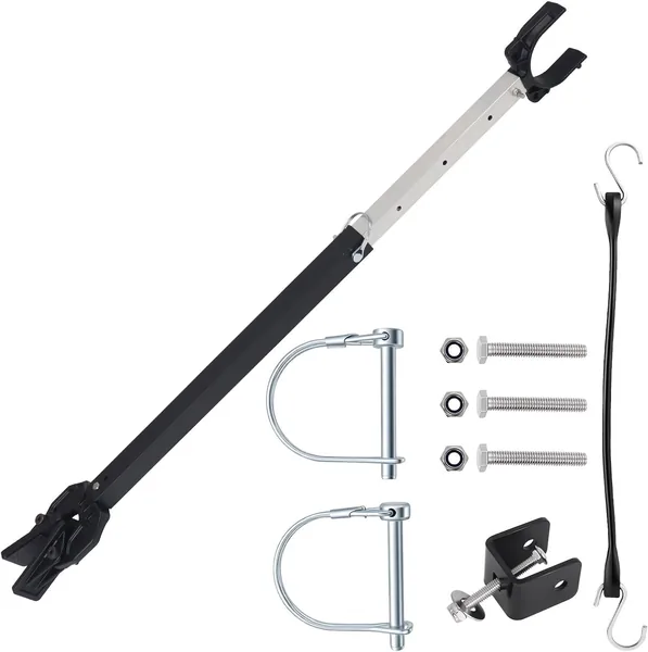Upgrade Adjustable Boat Transom Saver 22-35 in Heavy Duty Aluminum Outboard Motor Support for Boat Trailer Towing, Transom Saver with Composite Head, Roller Mount, Trailer Bracket