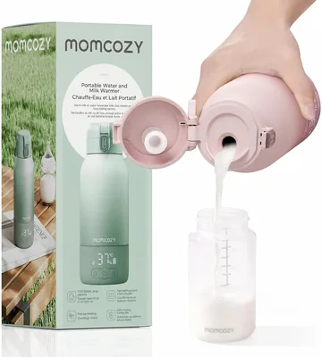 Momcozy Flaschenwärmer unterwegs | Drahtlos, Reisefreundlich, 500ml Kapazität, 24x Nutzungszeit/Batterie, USB-C, BPA-frei, Pink (28% Rabatt)