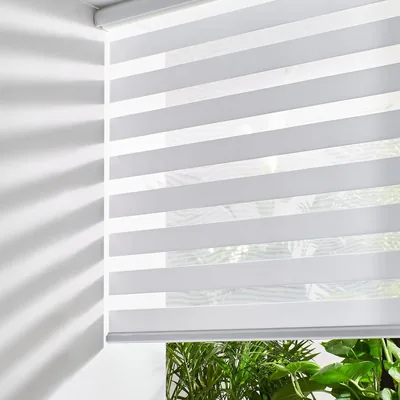 Persiana enrollable sin perforar Night y Day, 140W x 180H cm, Blanco