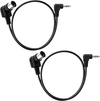 Snuviax - 2 Cables MIDI TRS de 3,5 mm a 6,35 mm, Cable MIDI Din de 5 Pines Macho, 0,5 m/20 pulgadas Ángulo Largo