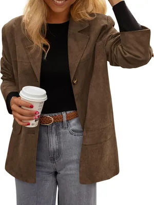 PRETTYGARDEN Faux Suede Western Blazer Jacket Best Deal