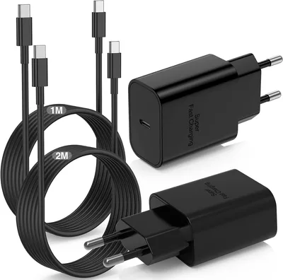 Chargeur USB-C 45W Samsung avec câbles Type C 1M+2M pour Galaxy S25/S24/S23/iPhone 17 Pro - 5% de réduction