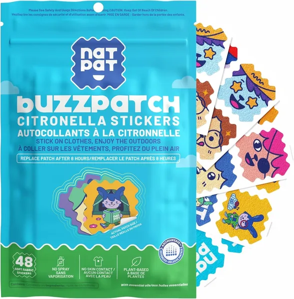 NATPAT Buzz Patch Citronella Stickers for Kids (48 Pack)