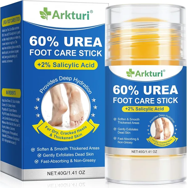 Barra Reparadora para Pies con crema con Urea 60%, Tratamiento para Talones Agrietados y Piel Seca
