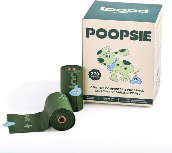Poopsie Certified Compostable Dog Poop Bags - Canadian Brand - Eco-Friendly Plant-Based Dog Waste Bags