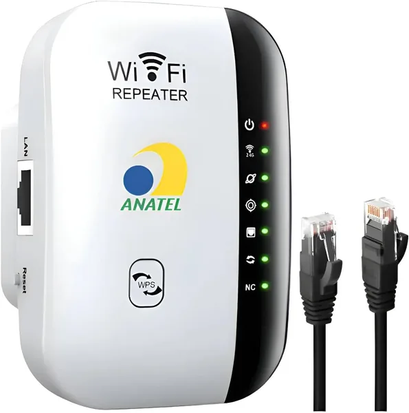 Extensor de Sinal WiFi 300Mbps com Porta Ethernet, Repetidor e Amplificador de Internet Sem Fio