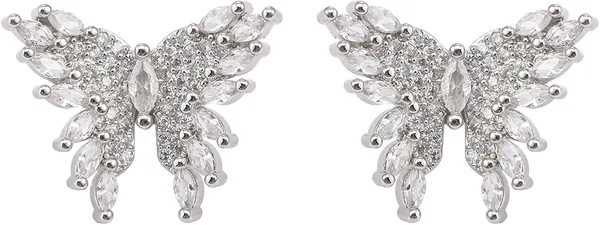 Stylish Crystal Encrusted Butterfly Earphone Holder for Freeclip Devices