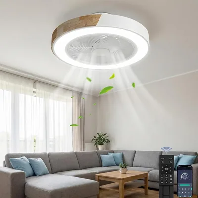 Ventilateur de plafond YuYe avec éclairage, 3 températures de couleur et 6 vitesses, ventilateur LED silencieux et dimmable