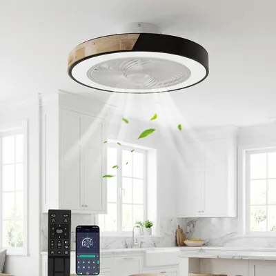Ventilateur de plafond YuYe avec éclairage, 3 températures de couleur et 6 vitesses, ventilateur LED silencieux et dimmable