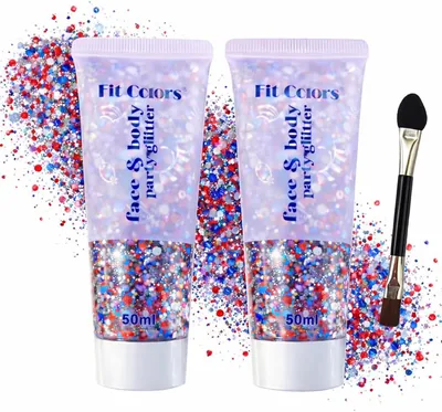 Patriotic Red White Blue Hair Glitter Gel 44% Off