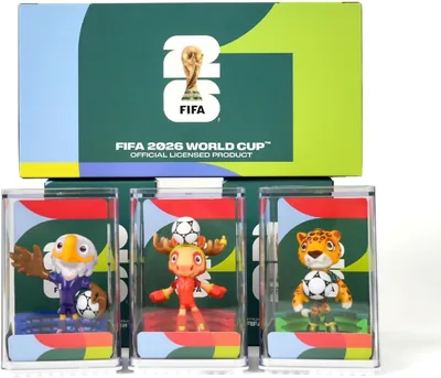 Set de mascotas de la Copa Mundial de la FIFA 2026 DICEKOO de 7,6 cm (Maple, Zayu, Clutch) | Descuento 29% | Estilo fútbol