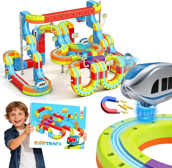 3D Infinity Cube Track Magnetic Electric Train Set
