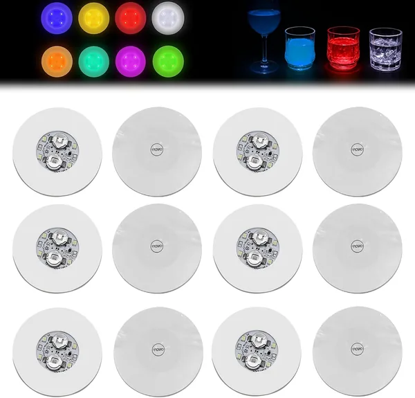 LgCiXli 12 LED Stickers for Bottles and Glasses