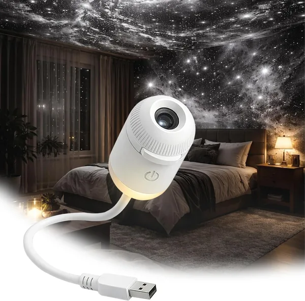 Dujuanus USB Starry Sky Projector, Starry Sky Projector and Night Light 2 in 1, Galactic LED Lamp 360 Rotatable for Ceiling Decoration (3Pcs)