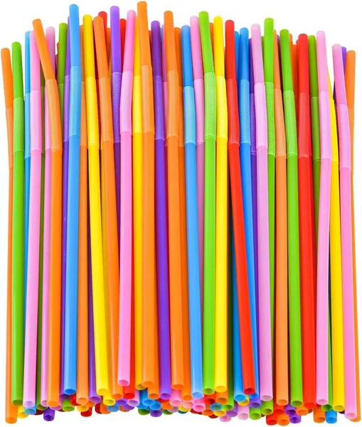 MOMENT Colorful 100Pcs Lot Plastic Flexible Bendable Straw Drinking Straws Valentine'S Day Wedding Birthday Party Decoration Gift