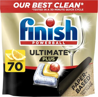 Finish Ultimate Plus Dishwashing Tablets Lemon 70 Pack Best Deal