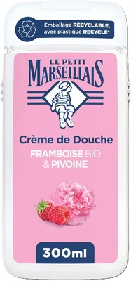 Le Petit Marseillais - Lait de Douche Extra Doux à la Framboise et au Pivoine (300 ml) - Formule végétale avec 92% d'ingrédients naturels - Meilleure Offre