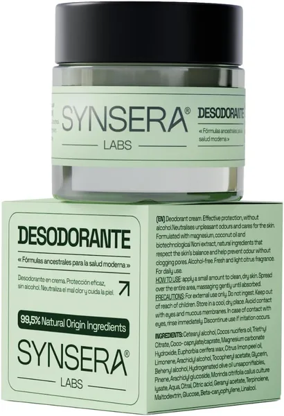 SYNSERA Natural Deodorant Cream 99.97% Natural Origin