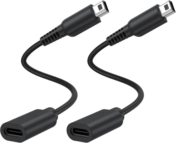 Nintendo Official USB-C to 3DS/2DS/NEW 3DS XL/NDSI/3DS XL Charging Cable, 4Pack Black