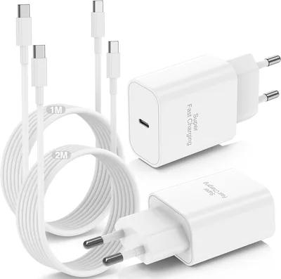 Chargeur rapide 45W iPhone 17/16 Pro - Câble USB C 1M+2M pour Apple