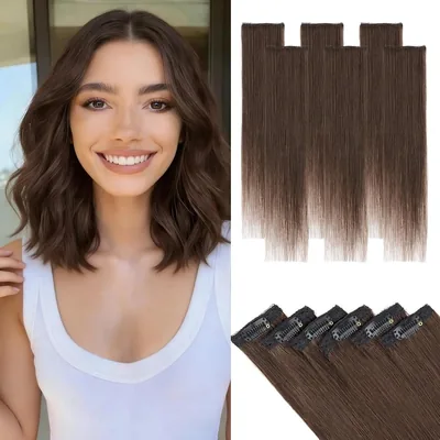 Hairro 6pcs Clip In Human Hair Extensions