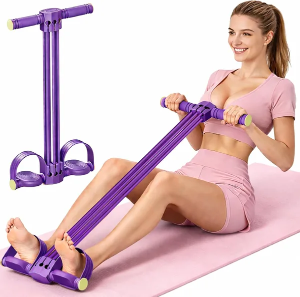 2026 New Pedal Resistance Band with Handles, Adjustable Detachable Multifunction Pedal Resistance Band, Thai Natural Rubber Tension Rope for Abs, Arms, Waist, Legs & Home Fitness