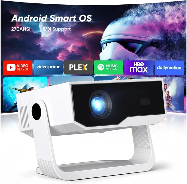 Proyector Mini ZDK 2026 Actualizado con Android TV, 270 ANSI, Full HD 1080p Soporta 4K, WiFi 6 y Bluetooth 5.4, Automático - 55% de Descuento